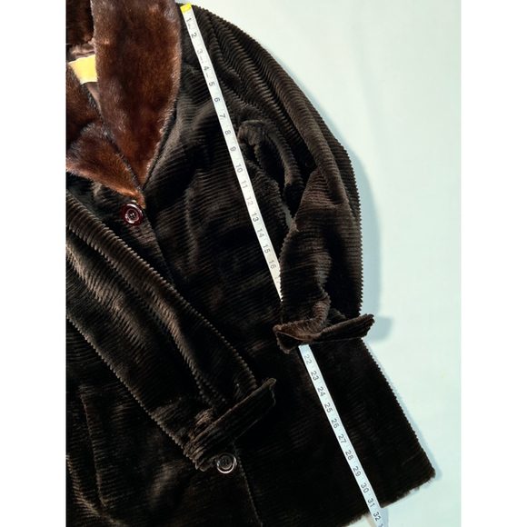 Michael Kors Womans Coat Mink Fut Genuine Brown Coat Size M - Picture 7 of 16